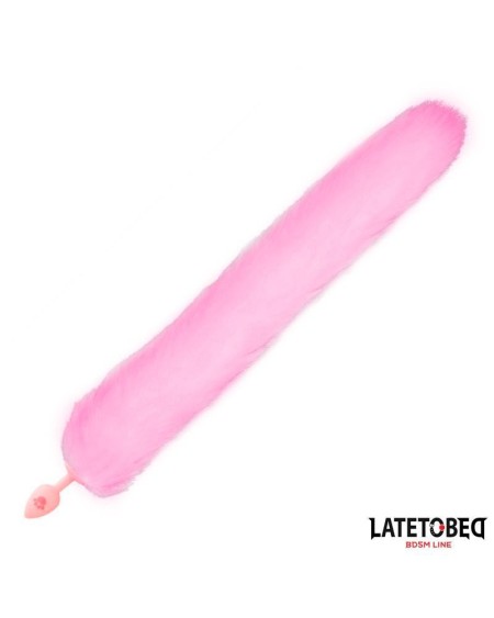 rose silicone fox tail anal plug rose