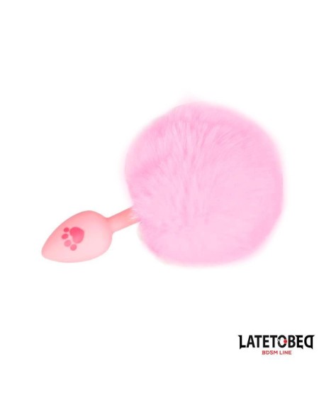 rose silicone anal plug with pompon rose