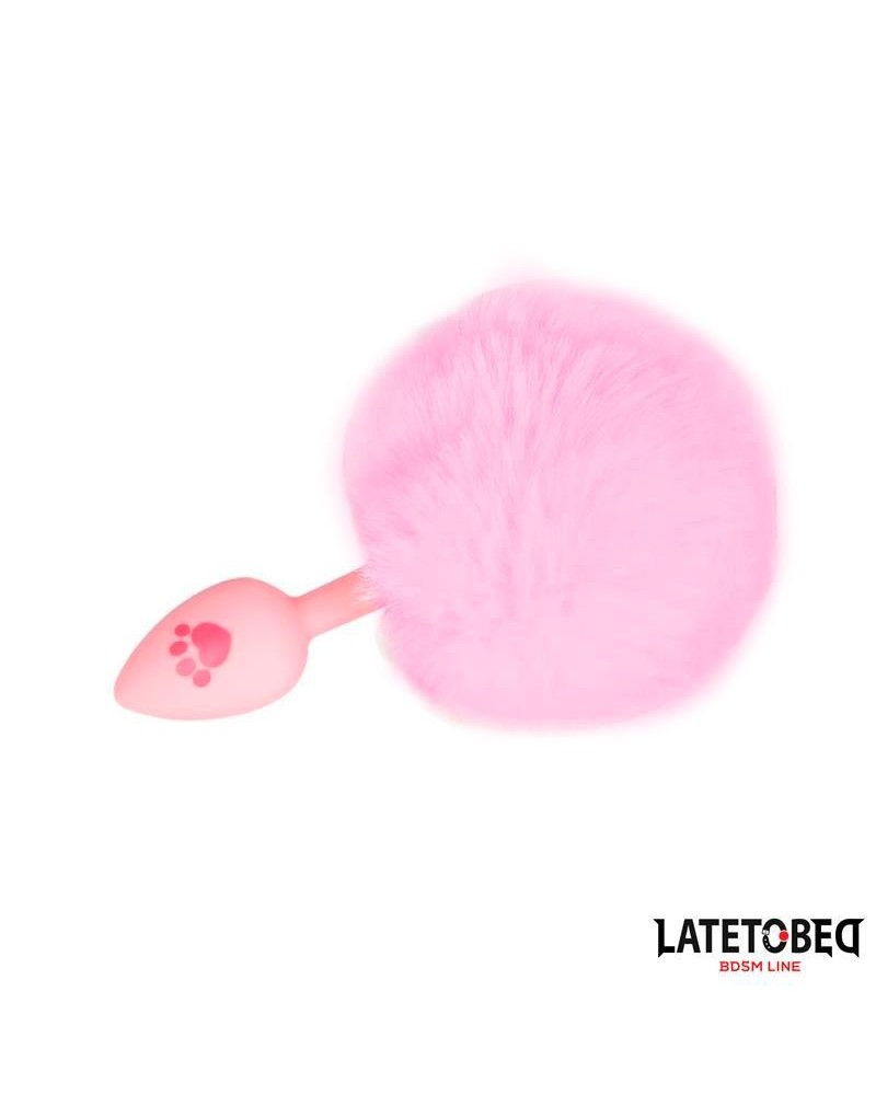 rose silicone anal plug with pompon rose