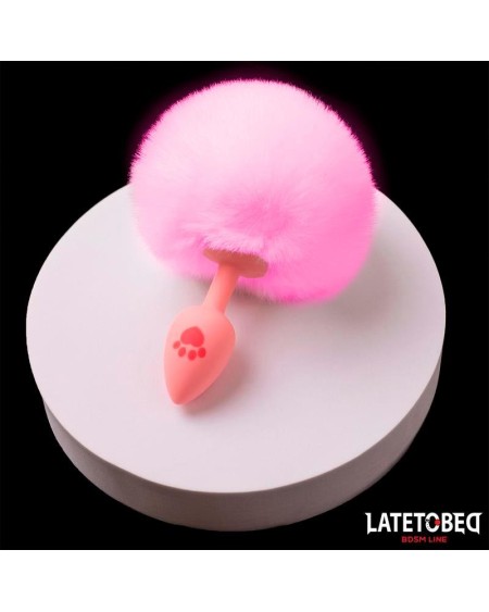 rose silicone anal plug with pompon rose