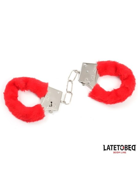 furry locking cuff red