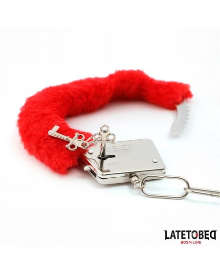 furry locking cuff red