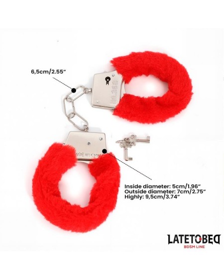 furry locking cuff red