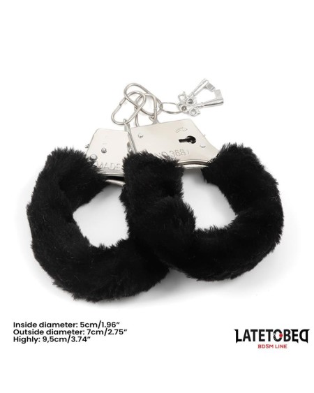 furry metal cuff noir
