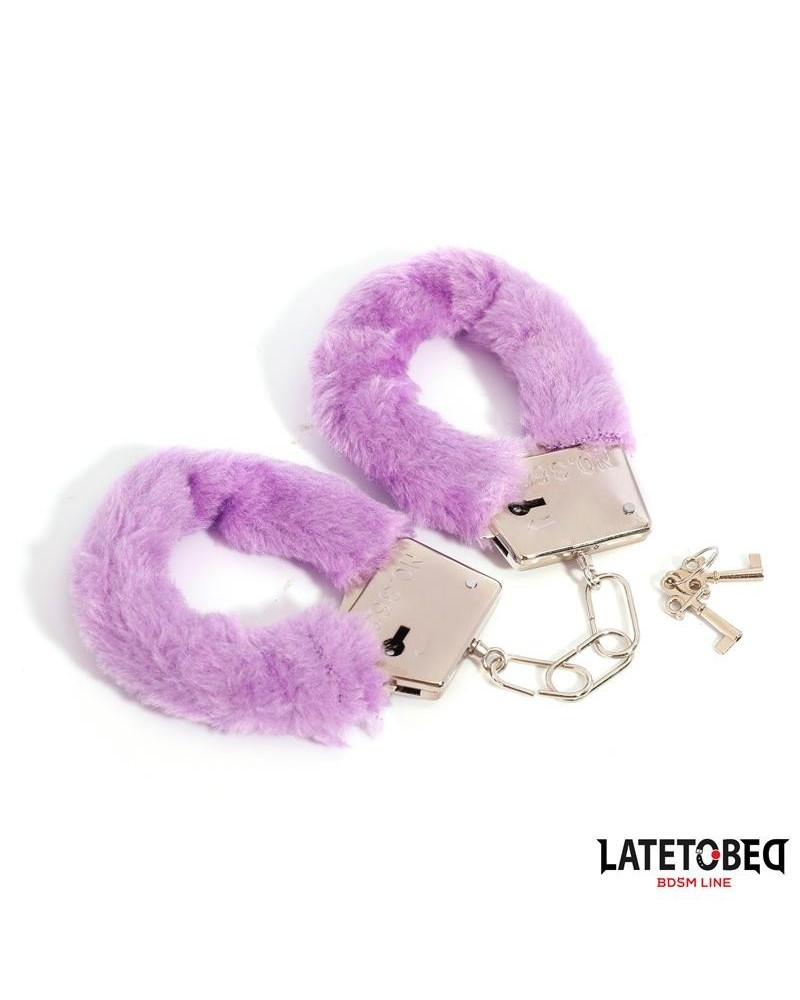 furry metal cuff violet