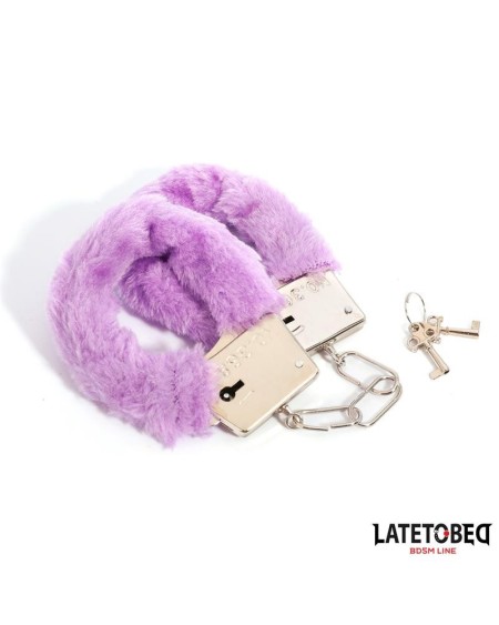 furry metal cuff violet
