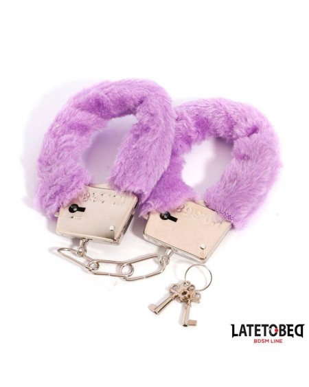 furry metal cuff violet