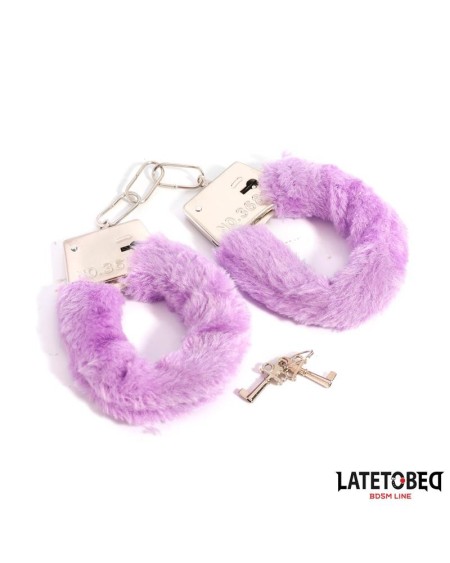 furry metal cuff violet