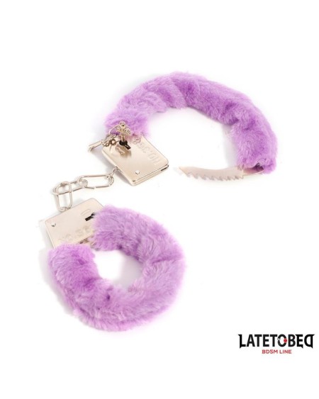 furry metal cuff violet