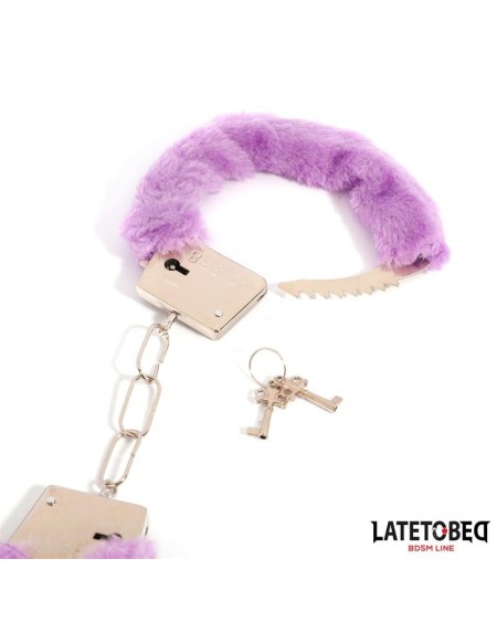 furry metal cuff violet