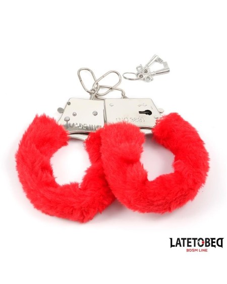 furry metal cuff red