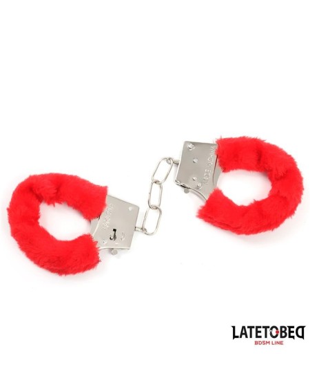 furry metal cuff red