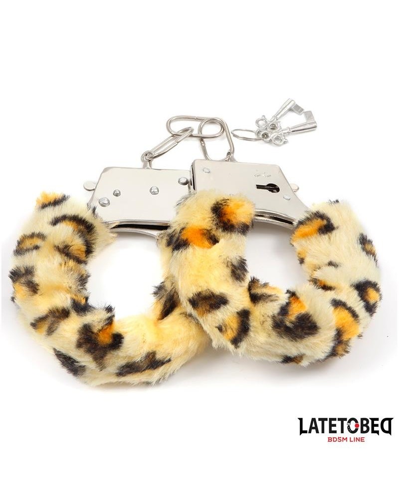 furry metal cuff animal print leopard