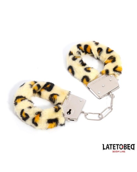 furry metal cuff animal print leopard
