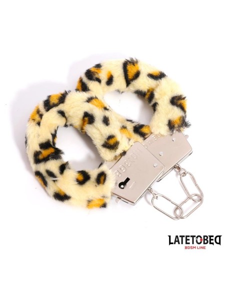 furry metal cuff animal print leopard