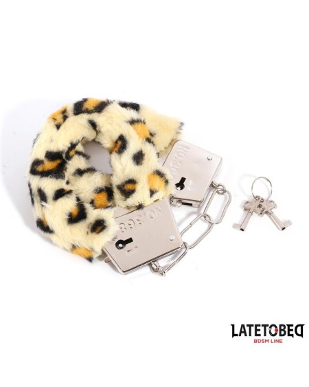 furry metal cuff animal print leopard