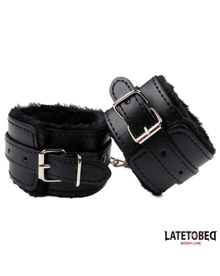 furry wrist cuff noir