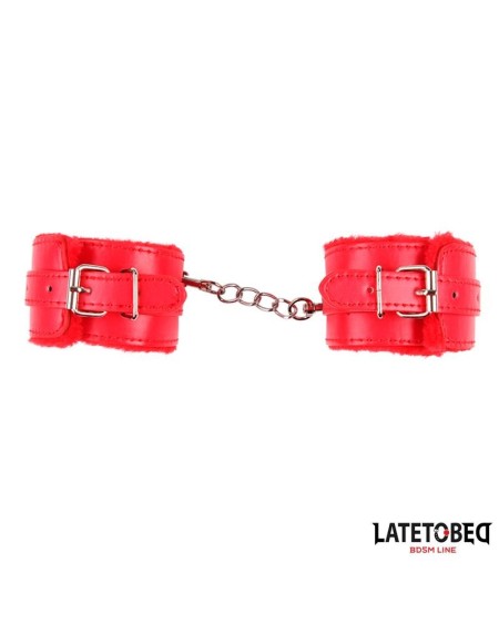 furry wrist cuff red