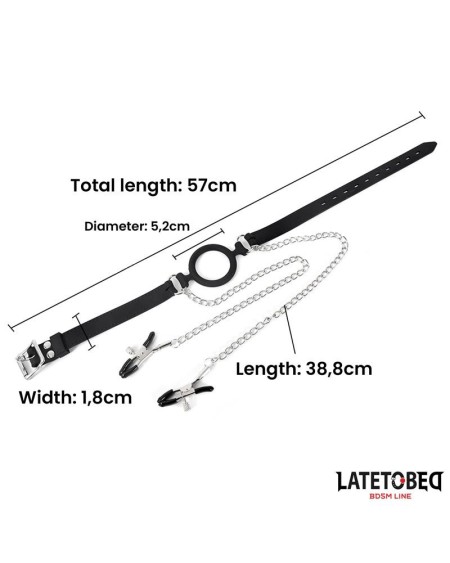 open mouth gag with nipple clamps