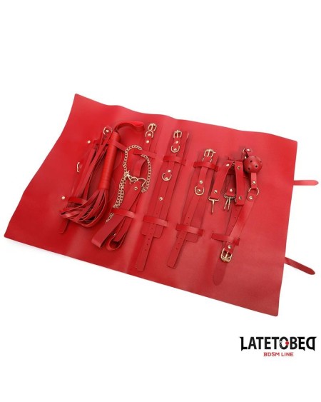7 pcs bondage set with carry bag red