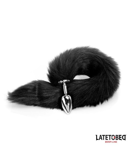 anal plug with tail noir 40 cm