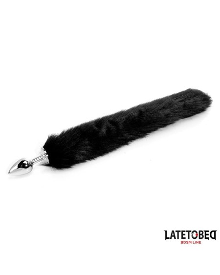 anal plug with tail noir 40 cm