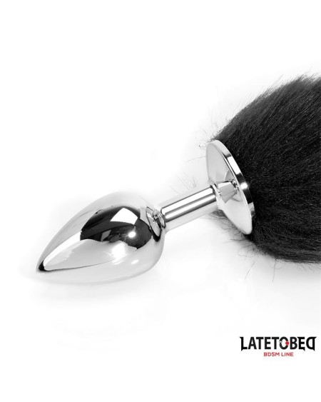 anal plug with tail noir 40 cm