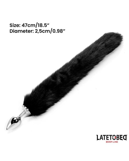 anal plug with tail noir 40 cm