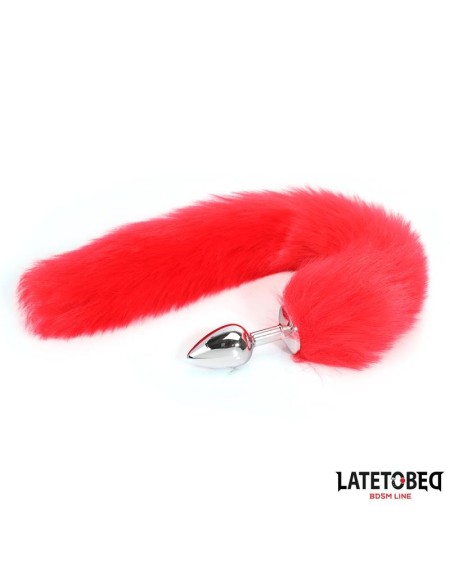 anal plug with tail red 40 cm