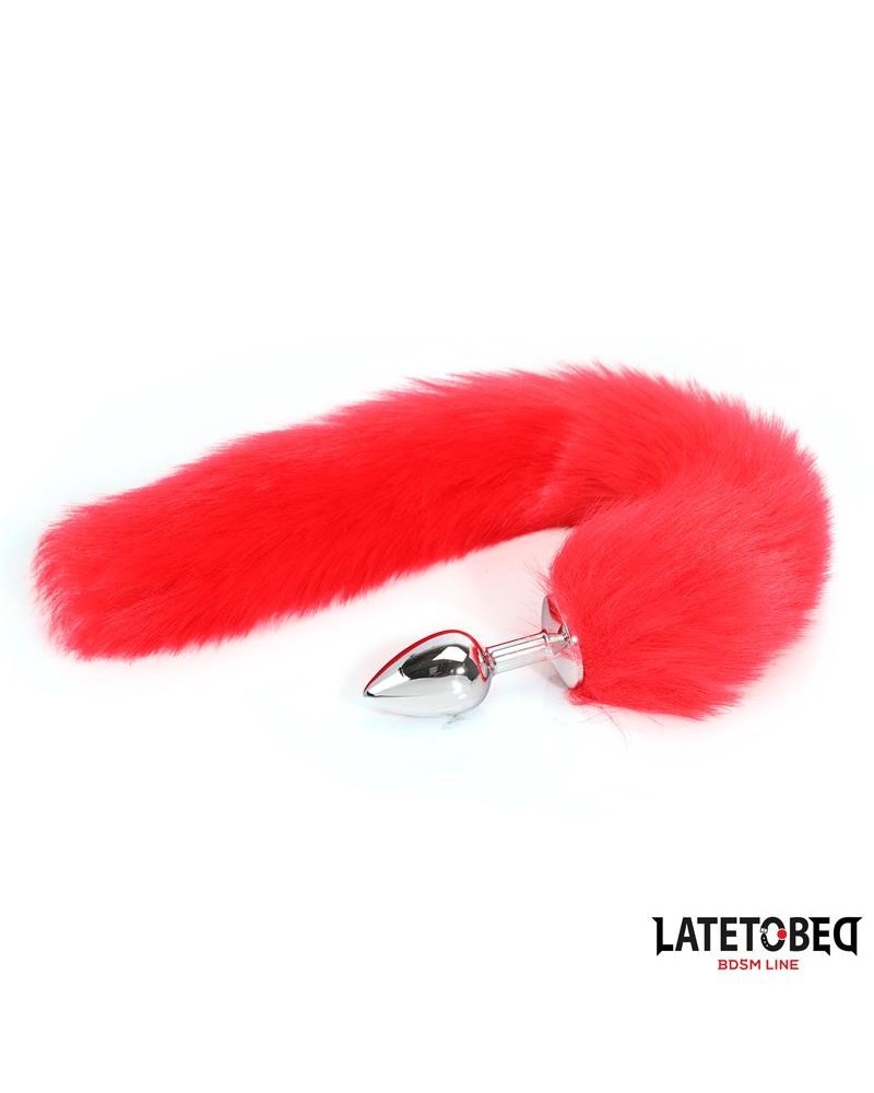 anal plug with tail red 40 cm