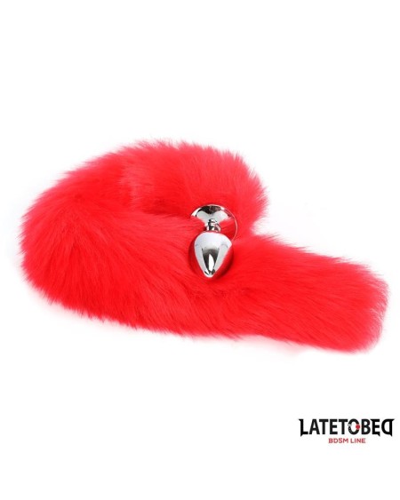 anal plug with tail red 40 cm