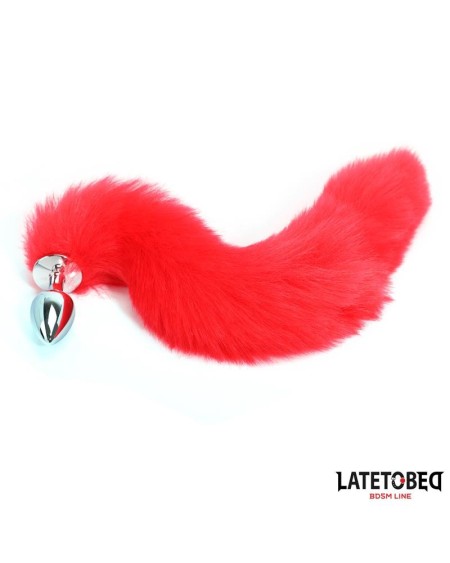 anal plug with tail red 40 cm