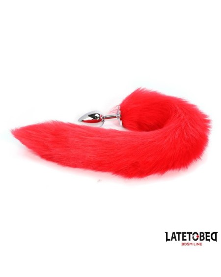 anal plug with tail red 40 cm