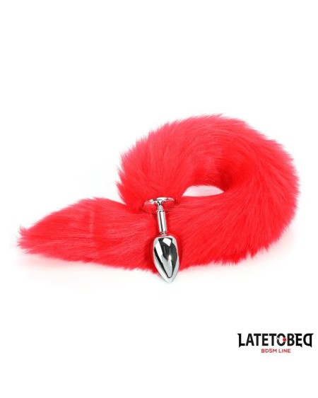anal plug with tail red 40 cm