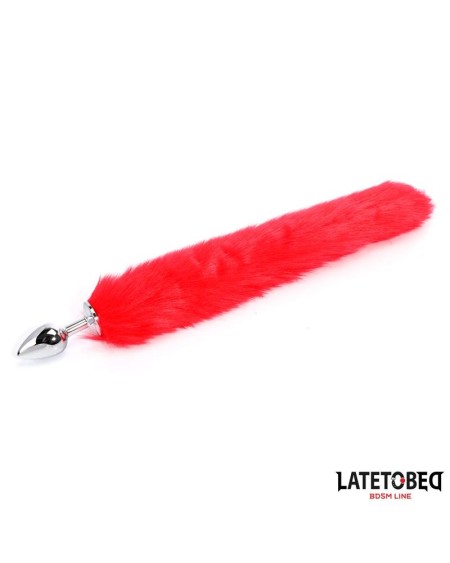 anal plug with tail red 40 cm
