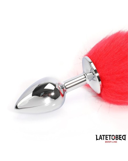 anal plug with tail red 40 cm