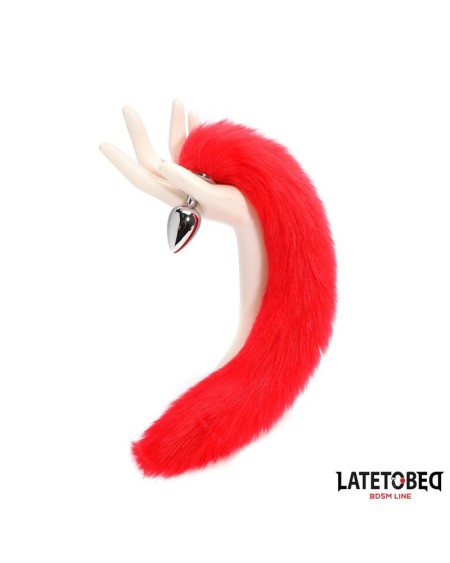 anal plug with tail red 40 cm