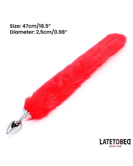 anal plug with tail red 40 cm