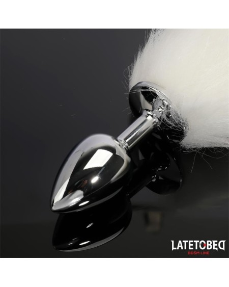 anal plug with tail white 40 cm