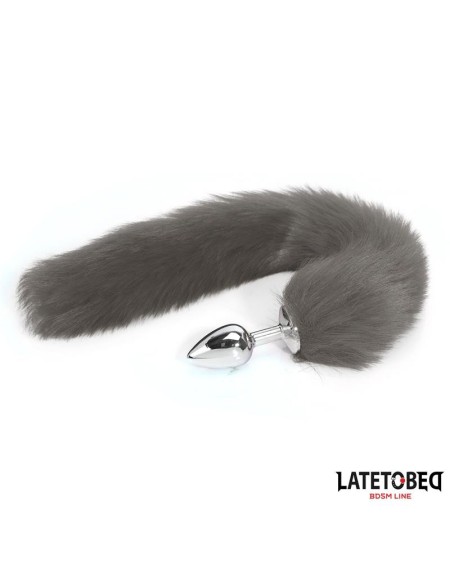 anal plug with tail gray 40 cm