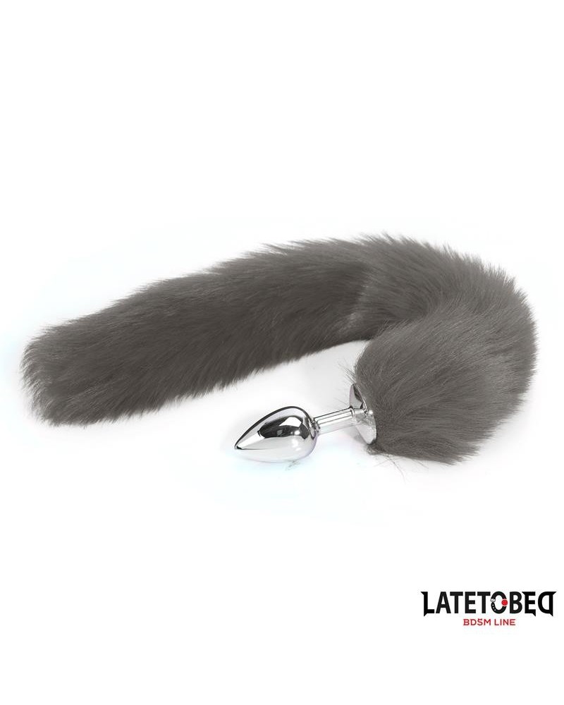 anal plug with tail gray 40 cm