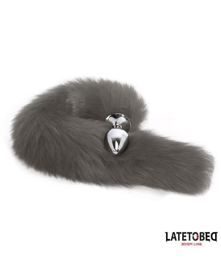 anal plug with tail gray 40 cm