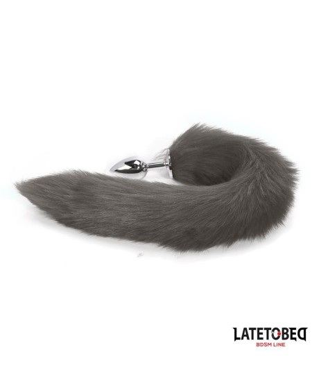 anal plug with tail gray 40 cm