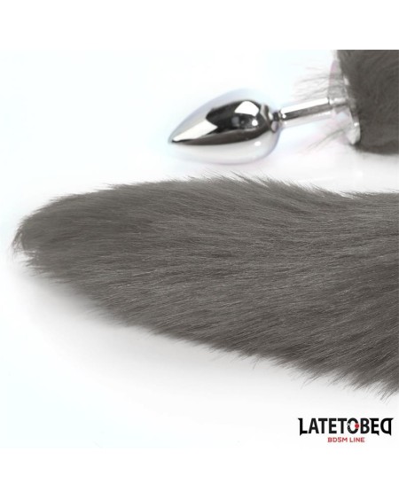 anal plug with tail gray 40 cm