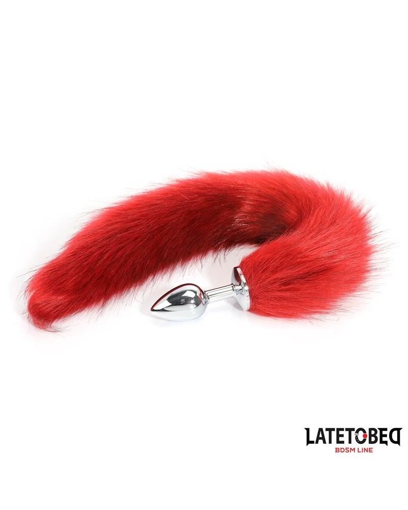 anal plug with tail dark red 40 cm