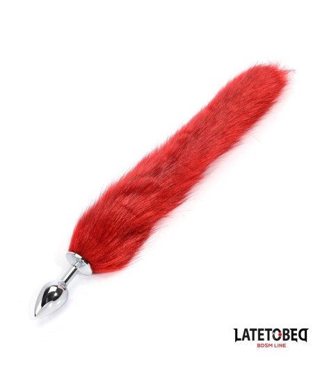 anal plug with tail dark red 40 cm