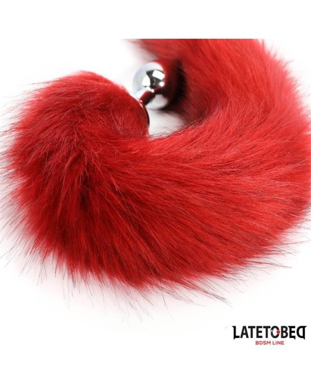 anal plug with tail dark red 40 cm