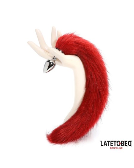 anal plug with tail dark red 40 cm