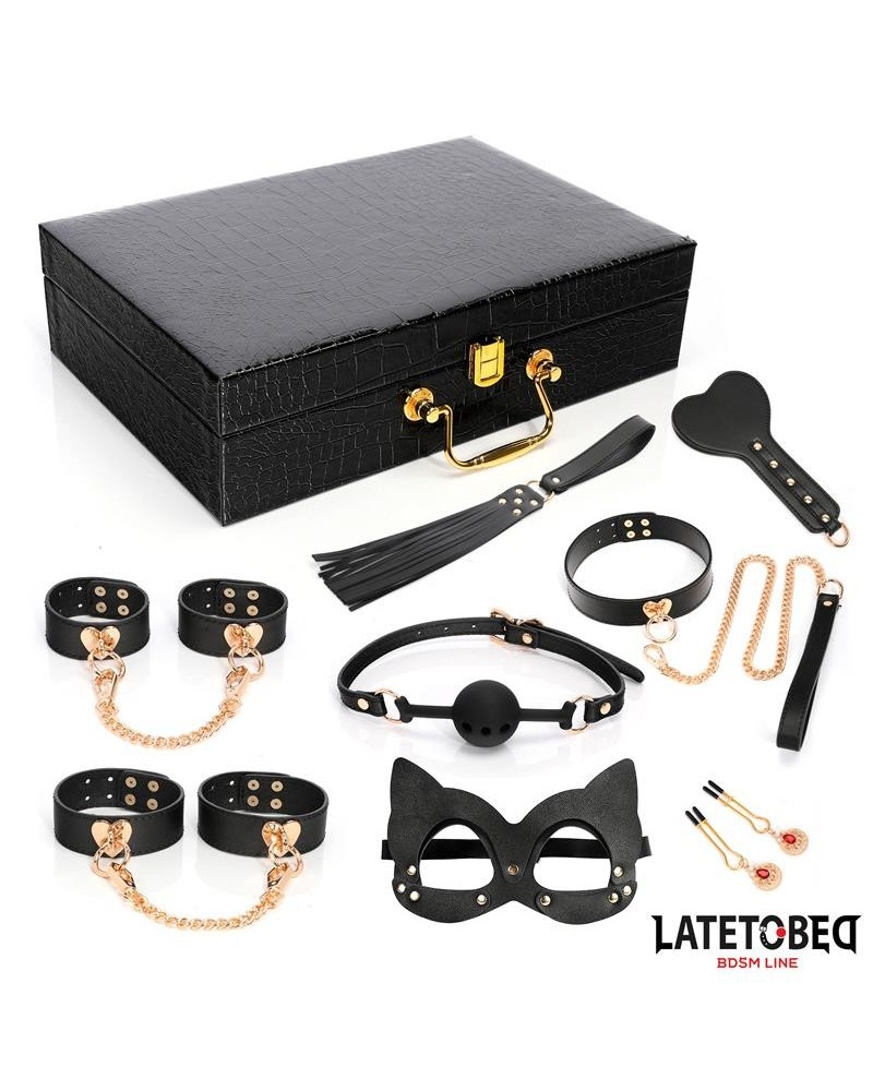 8 piece leather bondage kit with storage case