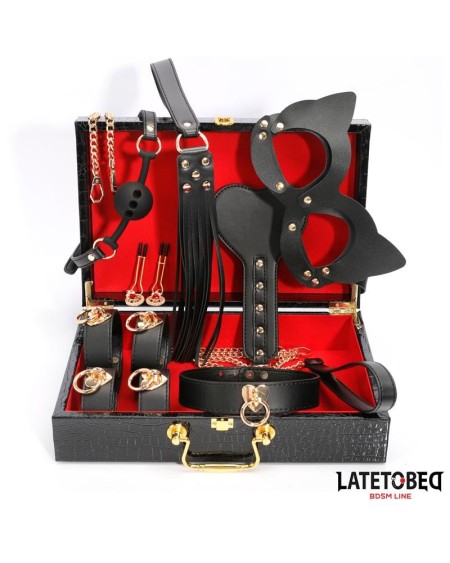 8 piece leather bondage kit with storage case